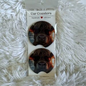 🫟 2/$15 Highland Cow Car Coasters